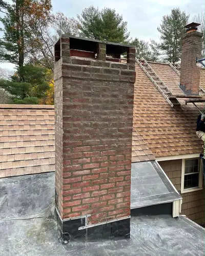 Full chimney rebuild before — Dublin, OH