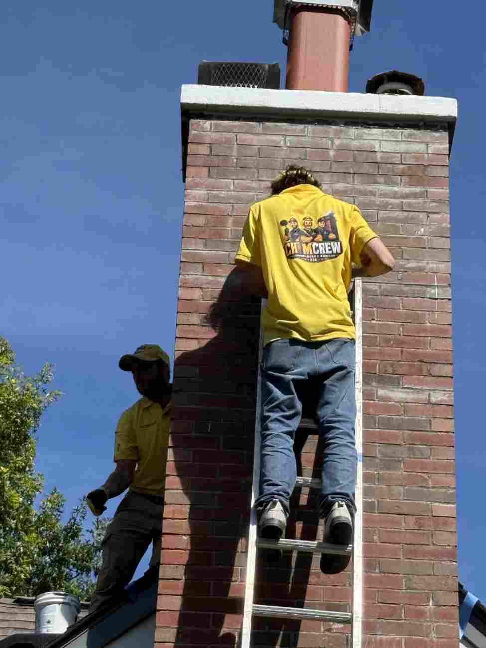 ChimCrew technicians working on an Ohio chimney